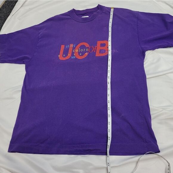 VINTAGE 90s t-shirt single stitch purple boxy‎ crew neck unisex tee M - Picture 11 of 11